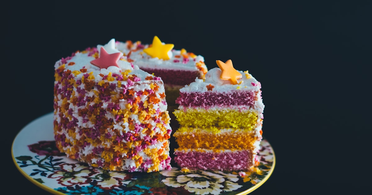 Birthday celebration photos and decorations for a birthday scrapbook